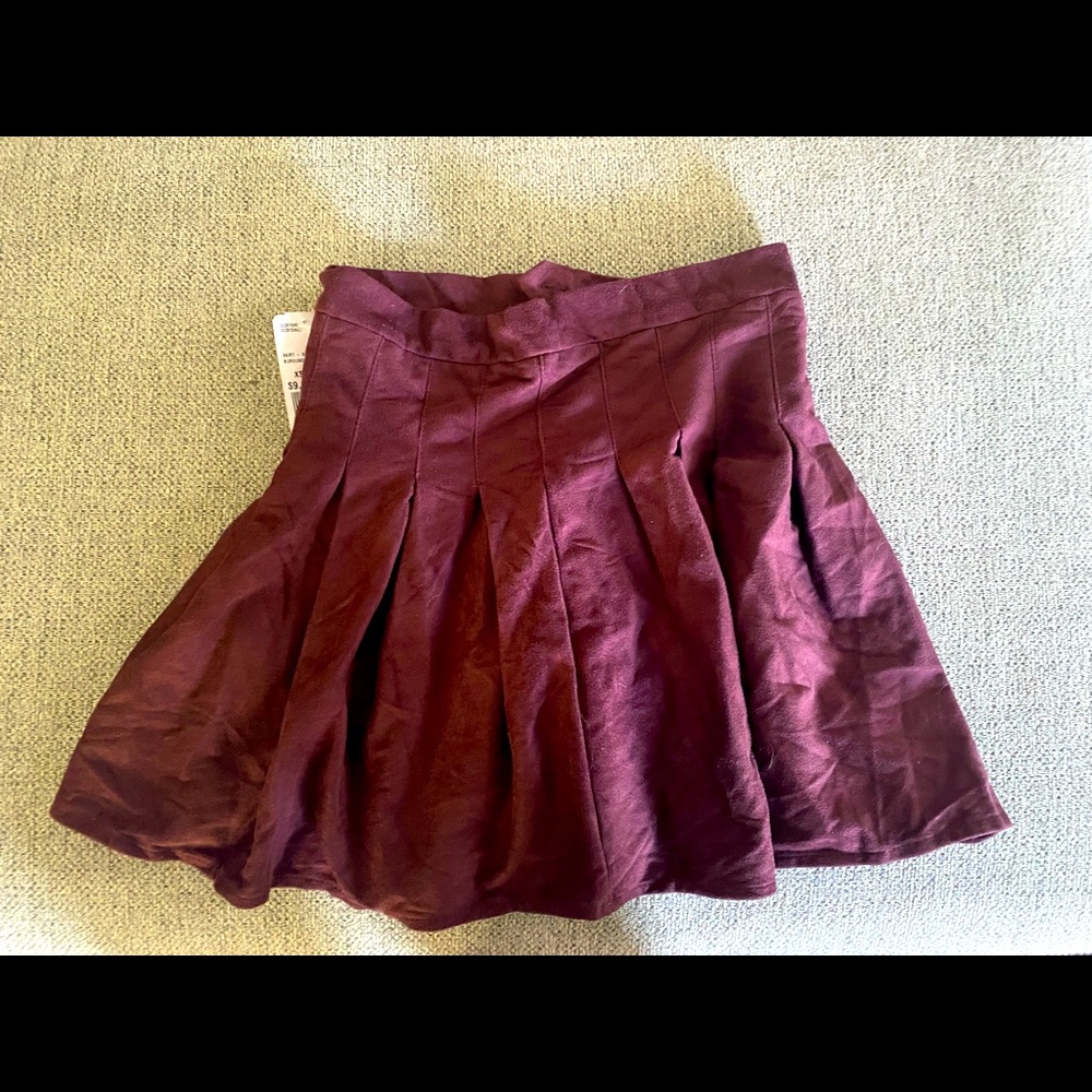 Burgundy suede tennis skirt
